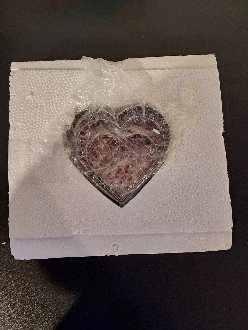 Avon Heart-Shaped Cookie Plate in Pink and Red With Cookie Cutters And A Recipe